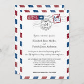 Antiek uitnodiging tot weduwschap via Airmail (Voorkant / Achterkant)