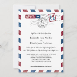 Antiek uitnodiging tot weduwschap via Airmail