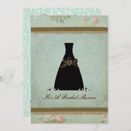 Antiek uitnodiging voor  bridal Shower (Voorkant / Achterkant)