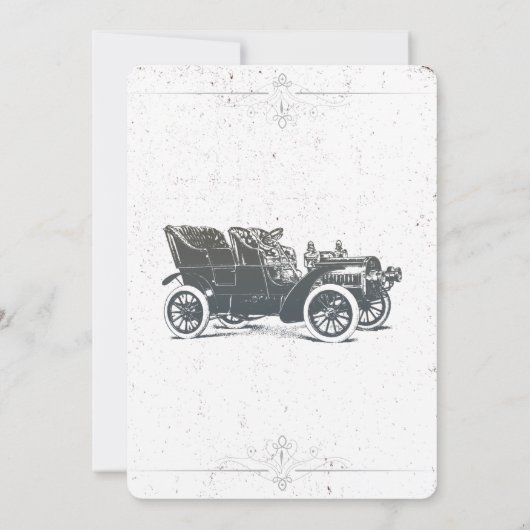 Antiek uitnodiging voor de geboorte van de auto (Achterkant)