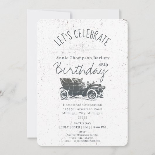 Antiek uitnodiging voor de geboorte van de auto (Voorkant)