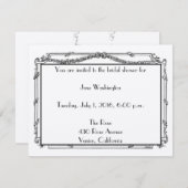 Antiek uitnodiging voor een bridale douche (Voorkant / Achterkant)