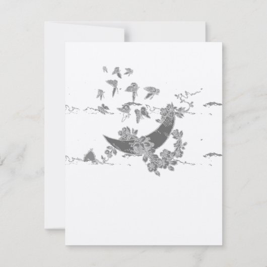 Antiek uitnodiging voor een bridale douche (Achterkant)