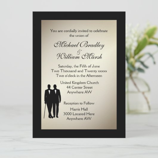 Antiek uitnodiging voor goudweddenschappen (Staand voorkant)