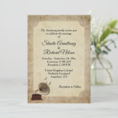 Antiek uitnodiging voor het thema Muziekweddenscha (Staand voorkant)