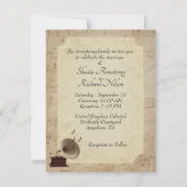 Antiek uitnodiging voor het thema Muziekweddenscha (Voorkant)