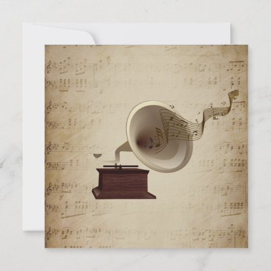 Antiek uitnodiging voor het thema Muziekweddenscha (Achterkant)