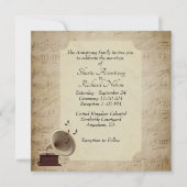 Antiek uitnodiging voor het thema Muziekweddenscha (Voorkant)