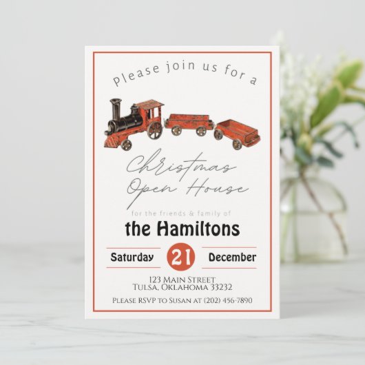 Antiek uitnodiging voor kerstmis (Staand voorkant)