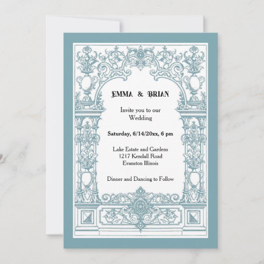 Antiek uitnodiging voor lijst (Voorkant)