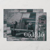 Antiek uitvindingen van de pomp voor autowrakken kaart (Voorkant / Achterkant)