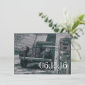 Antiek uitvindingen van de pomp voor autowrakken kaart (Staand voorkant)