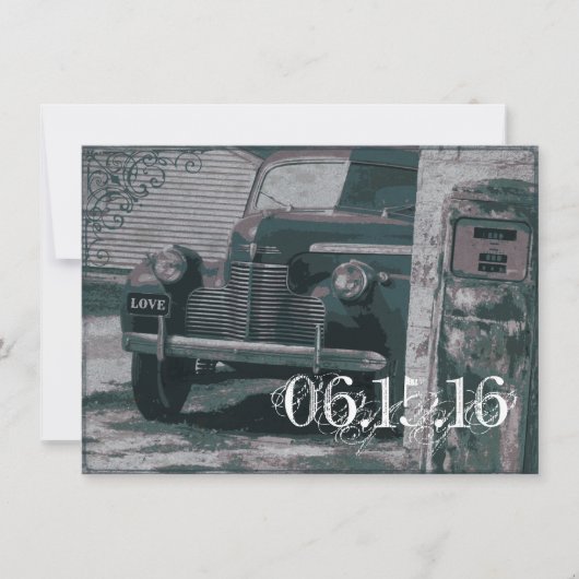 Antiek uitvindingen van de pomp voor autowrakken kaart (Voorkant)