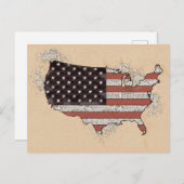  Antiek USA Souvenir Flag Reizen Kunstkaart Briefkaart (Voorkant / Achterkant)