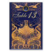 Antiek vaartuig,Dolfijnen,Gold,Navy Blue Nautical Kaart (Achterkant)