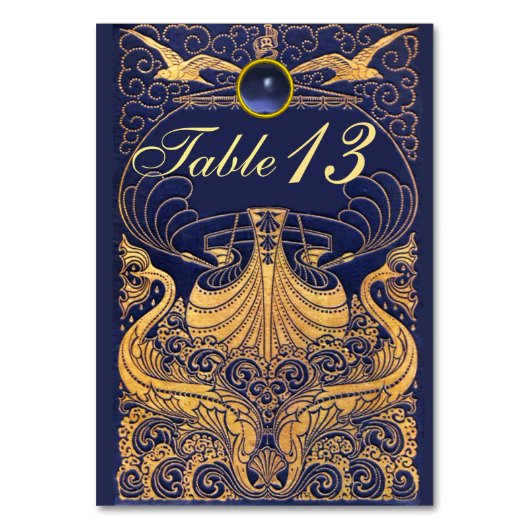 Antiek vaartuig,Dolfijnen,Gold,Navy Blue Nautical Kaart (Voorkant)