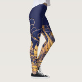 Antiek vaartuig,Dolfijnen,Gold,Navy Blue Nautical Leggings (Rechts)