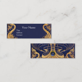 Antiek vaartuig,Dolfijnen,Gold,Navy Blue Nautical Mini Visitekaartje