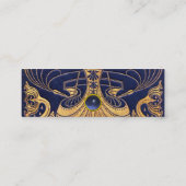 Antiek vaartuig,Dolfijnen,Gold,Navy Blue Nautical Mini Visitekaartje (Achterkant)