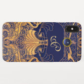Antiek vaartuig,Dolfijnen,Goud,Blauw marinemonogra Case-Mate iPhone Case (Achterkant (horizontaal))