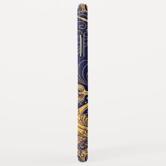 Antiek vaartuig,Dolfijnen,Goud,Blauw marinemonogra Case-Mate iPhone Case (Achterkant/rechts)