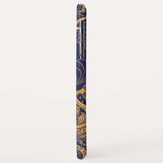 Antiek vaartuig,Dolfijnen,Goud,Blauw marinemonogra Case-Mate iPhone Case (Achterkant/links)