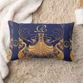 Antiek vaartuig,Dolfijnen,Goud,Blauw marinemonogra Kussen (Deken)