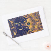 Antiek vaartuig,Dolfijnen,Goud,Blauw marinemonogra Rechthoekige Sticker (Envelop)