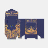 Antiek vaartuig, Dolfijnen, Goud, Navy Blue bruilo Bedankdoosjes (Uitgevouwen)