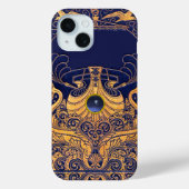 Antiek vaartuig, dolfijnen, goud, nicht, marinebla Case-Mate iPhone case (Achterkant)