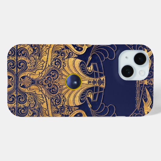 Antiek vaartuig, dolfijnen, goud, nicht, marinebla Case-Mate iPhone case (Achterkant (horizontaal))
