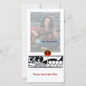 ANTIEK VAARTUIG EN GELIEFDE Rood Robijn Edelsteen  Feestdagenkaart (Voorkant)