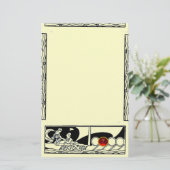 ANTIEK VAARTUIG EN LOVERS Red Ruby Gem Black Ivory Briefpapier (Staand voorkant)