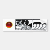 ANTIEK VAARTUIG EN LOVERS Red Ruby Gem Black White Bumpersticker (Voorkant)