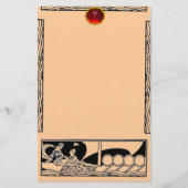 ANTIEK VAARTUIG EN LOVERS Ruby Gem Black Peach Briefpapier (Voorkant)