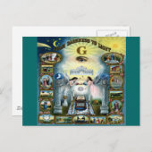 Antiek vaartuig Freemasonry Masonic Hazen Briefkaart (Voorkant / Achterkant)