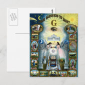 Antiek vaartuig Freemasonry Masonic Hazen Briefkaart (Voorkant / Achterkant)