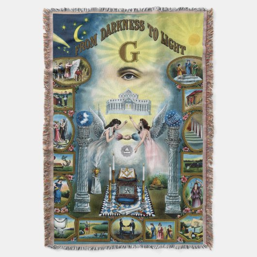 Antiek vaartuig Freemasonry Masonic Hazen Deken (Voorkant Verticaal)