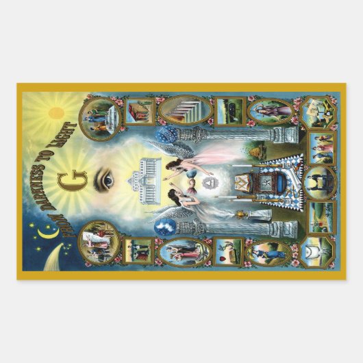 Antiek vaartuig Freemasonry Masonic Hazen Rechthoekige Sticker (Voorkant)