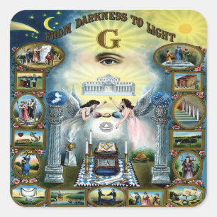 Antiek vaartuig Freemasonry Masonic Hazen Vierkante Sticker