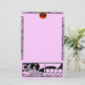 ANTIEK VAARTUIG, LOVERS Red Ruby Gem Black Pink Li Briefpapier (Staand voorkant)