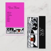 ANTIEK VAARTUIG Zee Reis roze zwart wit Visitekaartje (Voorkant / Achterkant)