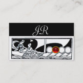 ANTIEK VAARTUIG Zee Reis roze zwart wit Visitekaartje (Achterkant)