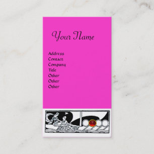 ANTIEK VAARTUIG Zee Reis roze zwart wit Visitekaartje