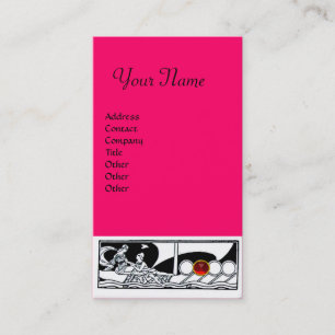 ANTIEK VAARTUIG Zee Reis roze zwart wit Visitekaartje