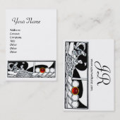 ANTIEK VAARTUIG Zee Reizen, rood ruby zwart wit Visitekaartje (Voorkant / Achterkant)