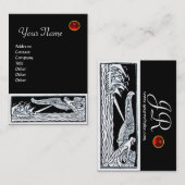 ANTIEK VAARTUIGEN RED RUBY MONOGRAM Black White Visitekaartje (Voorkant / Achterkant)