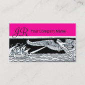 ANTIEK VAARTUIGEN, Zee reizen, Wind, Roze zwart wi Visitekaartje (Achterkant)