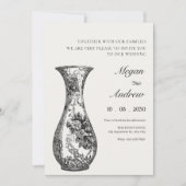  antiek vaas bruiloft kaart (Voorkant)