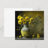 Antiek vaas van gele bloemen (Voorkant / Achterkant)